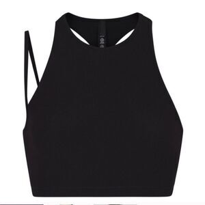 SKIMS Black Ribbed crop top XL onyx ribbed